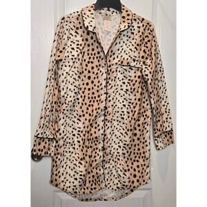 BedHead pajamas leopard nightshirt night gown sz M made in USA